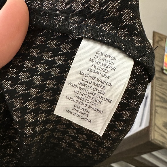 Rachel Zoe Black Metallic Houndstooth Ankle Pants - Picture 9 of 10